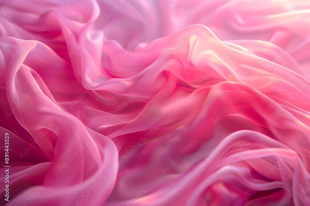 Soft and Ethereal Pink Silk Fabric Flowing Elegantly
