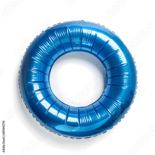 Inflatable Pool Ring top view isolated on white background