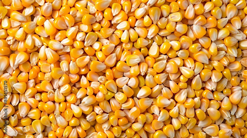 A simple mosaic pattern made from corn kernels, displayed on a white background A simple mosaic pattern made from corn kernels, displayed on a white background