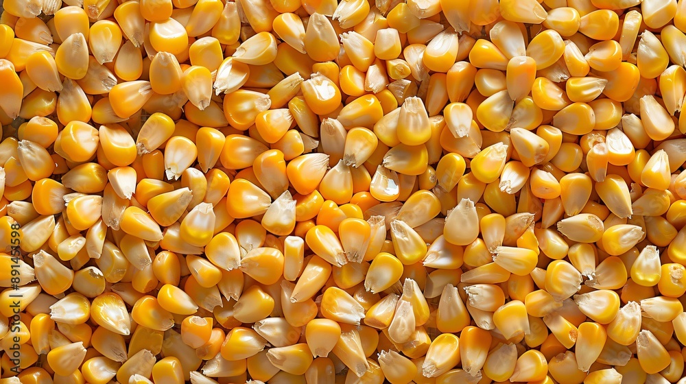 A simple mosaic pattern made from corn kernels, displayed on a white background A simple mosaic pattern made from corn kernels, displayed on a white background