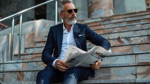 Businessman Reading Newspaper