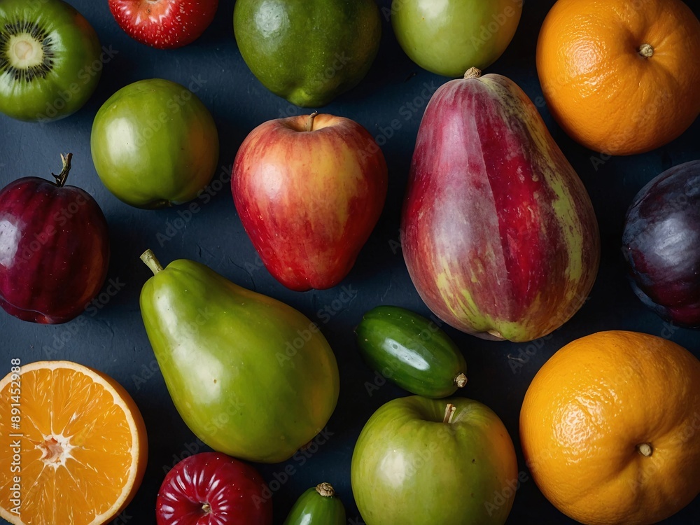Array of farm-fresh fruits and vegetables Array of farm-fresh fruits and vegetables