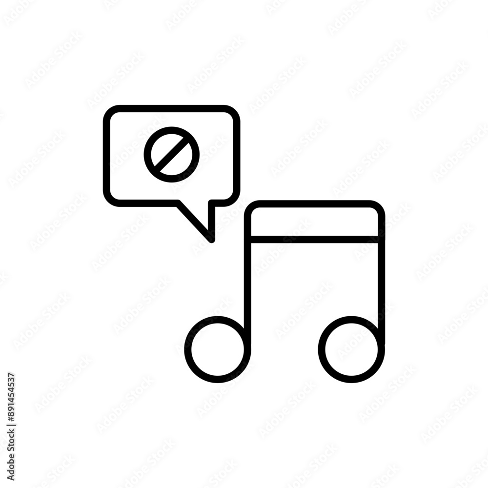 Blocked music outline icons, minimalist vector illustration ,simple transparent graphic element .Isolated on white background Blocked music outline icons, minimalist vector illustration ,simple transparent graphic element .Isolated on white background