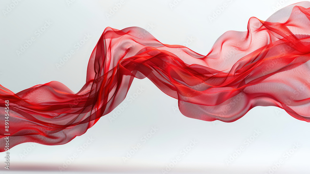 Flying red silk on white background Flying red silk on white background