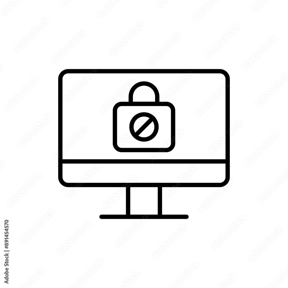Blocked security outline icons, minimalist vector illustration ,simple transparent graphic element .Isolated on white background Blocked security outline icons, minimalist vector illustration ,simple transparent graphic element .Isolated on white background