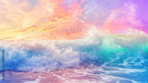 Fototapeta Naklejka Na Ścianę i Meble -  sea wave with vibrant color