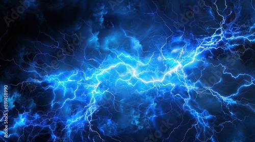 Vibrant blue lightning plasma: electrifying background for dynamic designs