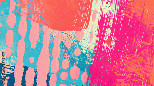 Abstract painting with vibrant colors and bold brushstrokes photo