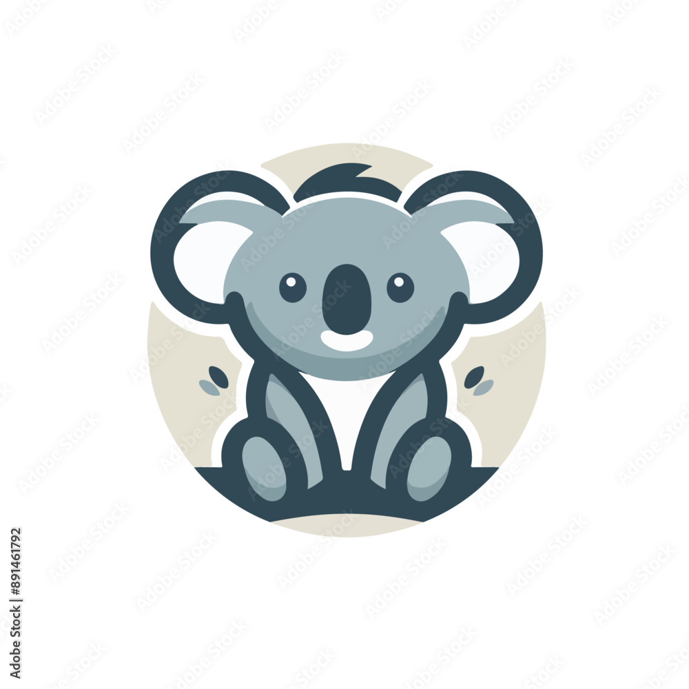 flat vector logo of a koala, logo of a cute koala flat vector logo of a koala, logo of a cute koala