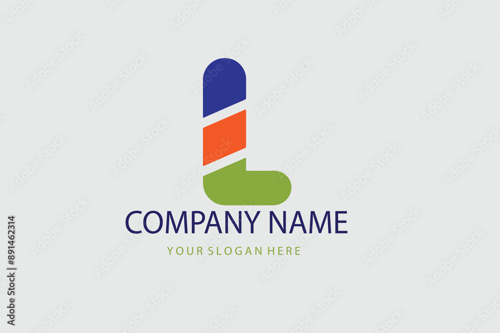 Abstract letter L logo design template. Colorful creative hexagon sign. Universal vector icon.