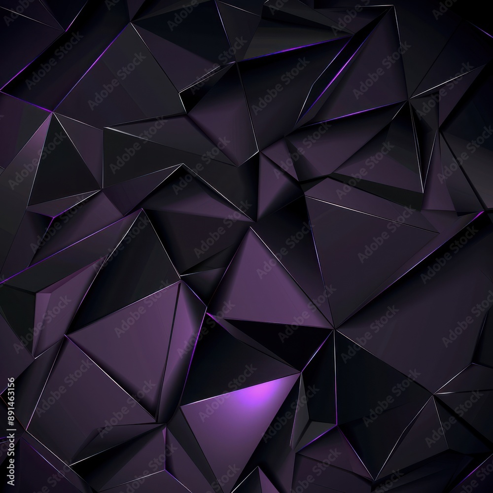 Black deep purple abstract modern background for design. Geometric shape. 3d effect. Lines, triangles, angles. Color gradient. Dark shades. Colorful. Metal, metallic. Shine. Black deep purple abstract modern background for design. Geometric shape. 3d effect. Lines, triangles, angles. Color gradient. Dark shades. Colorful. Metal, metallic. Shine.