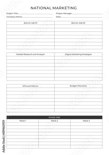 Marketing Planning Page Planner Sheets efficient way to organize & track their marketing activities