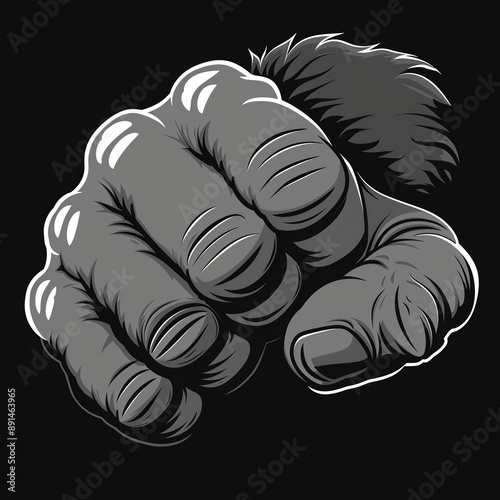 Power in Detail: Silverback Black Gorilla Fist Logo photo