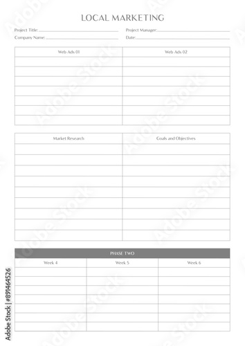 Marketing Planning Page Planner Sheets efficient way to organize & track their marketing activities