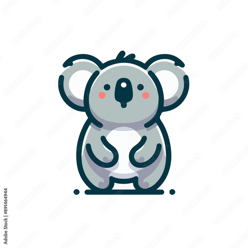 flat vector logo of a koala, logo of a cute koala.