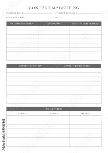 Marketing Planning Page Planner Sheets efficient way to organize & track their marketing activities