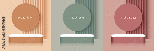Podium displaying products and equipment Vector background for marketing Vector template