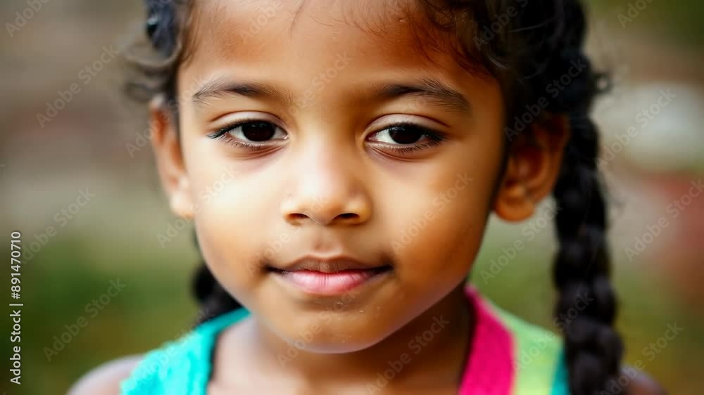 Close-up portrait of young girl with captivating smile Close-up portrait of young girl with captivating smile