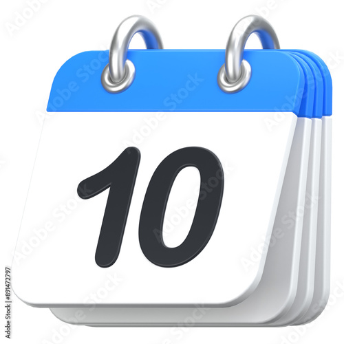 desk calendar 3D Icon Illustration. Low Poly Style