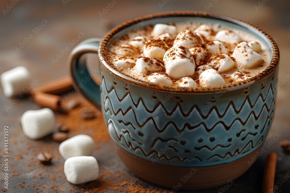 Close-up on a cup of cocoa on the table. Close-up on a cup of cocoa on the table.