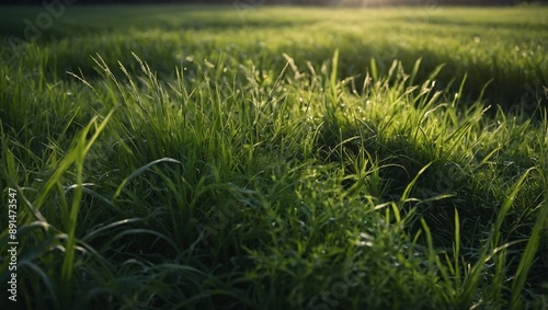 Background of lush green grass