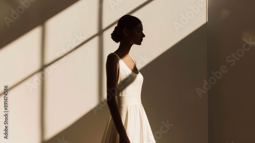 Silhouette of a Woman in a White Dress © caucul