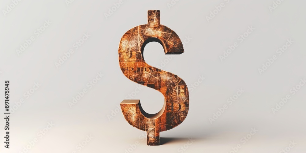 A dollar sign depicted on a white background A dollar sign depicted on a white background