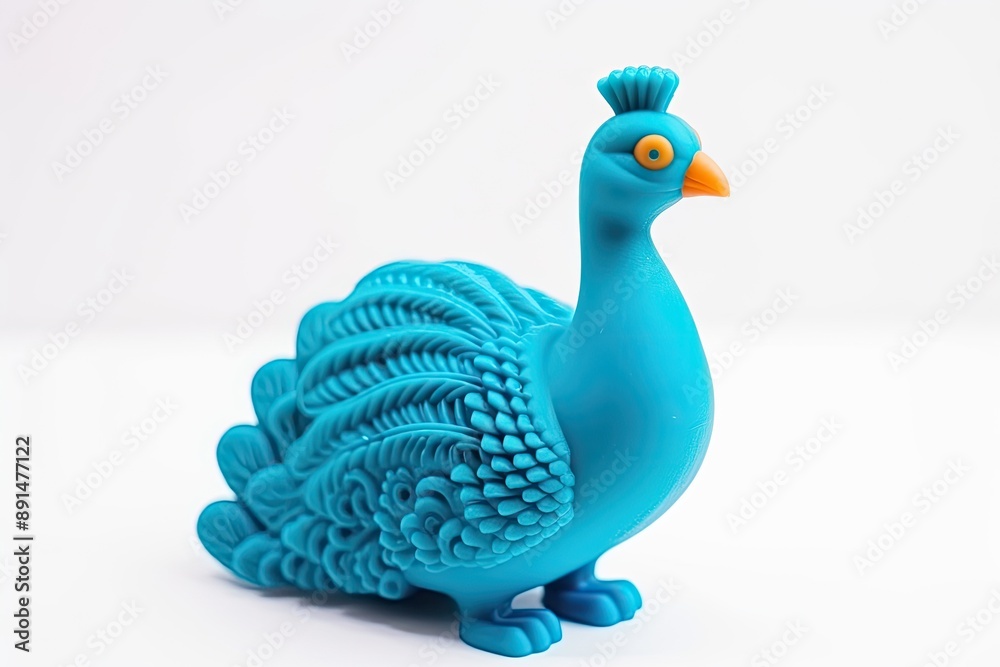 Fototapeta premium Blue Peacock Figurine.