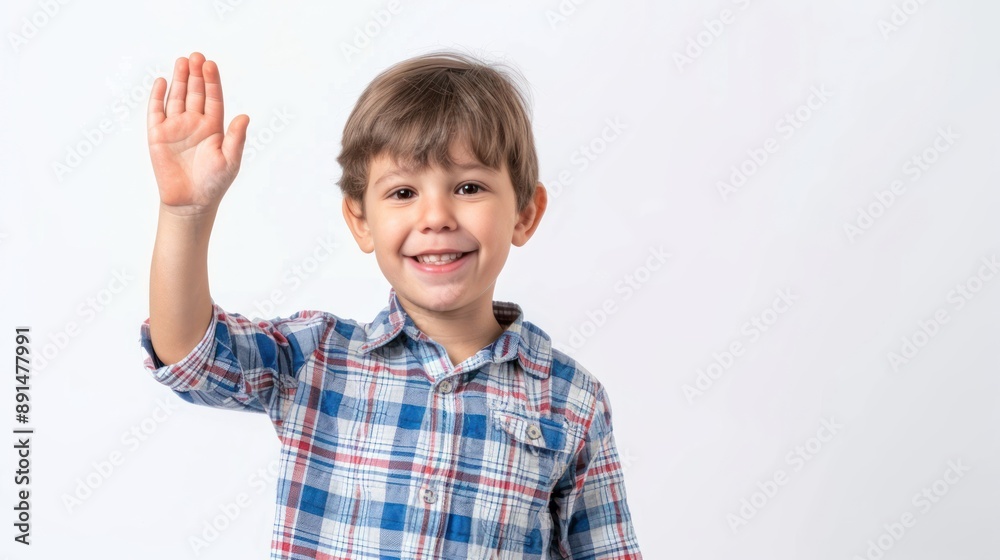 Smiling Boy Waving Hand Smiling Boy Waving Hand