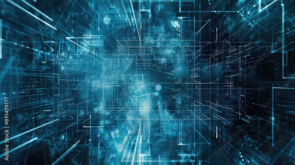 Futuristic techy background with blue and white digital patterns, perfect for a contemporary and innovative theme. Futuristic techy background with blue and white digital patterns, perfect for a contemporary and innovative theme.