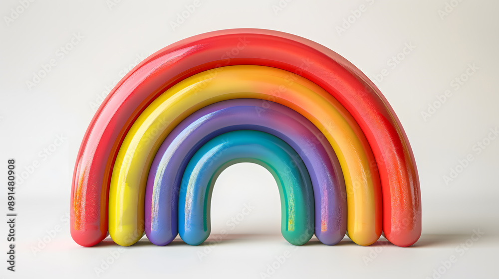 Fototapeta premium 3d icon of a rainbow isolated on a white background