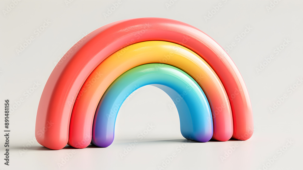 Fototapeta premium 3d icon of a rainbow isolated on a white background
