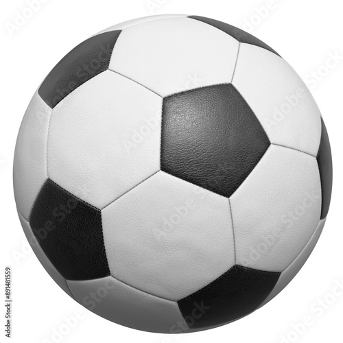 Isolated Leather Football or Soccer Ball