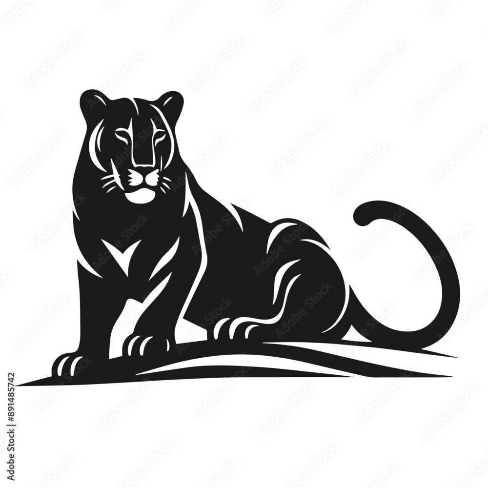 Clean Black and white Vector silhouette of a Cheetah on white background Clean Black and white Vector silhouette of a Cheetah on white background