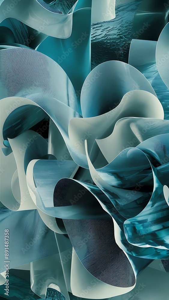 Obraz premium modern abstract wallpaper with curvy layers and folds 3d rendering background