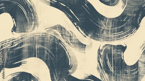 Abstract Blue and Beige Bru...