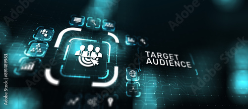 Konstfotografi Target audience customer segmentation marketing strategy concept on virtual screen
