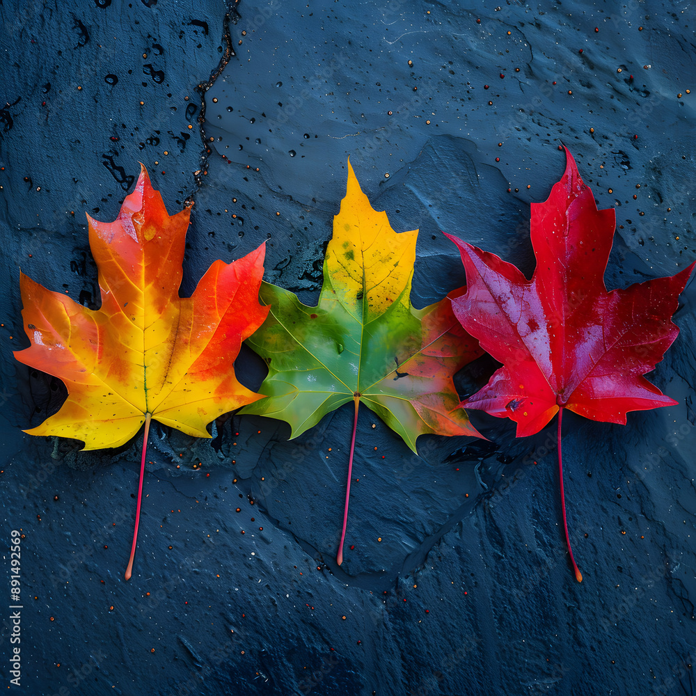 Obraz premium simple 4 leaves cover maples colourful natural