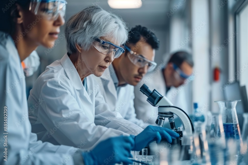 Exam, blood sample, and lab scientist for medical analysis or invention. Science, medical, or researcher testing DNA or virus in vial tube Exam, blood sample, and lab scientist for medical analysis or invention. Science, medical, or researcher testing DNA or virus in vial tube