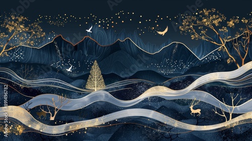 Abstract Mountain Landscape...