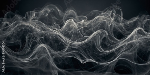 Abstract Smoky Wavy Lines Forming Squares. photo