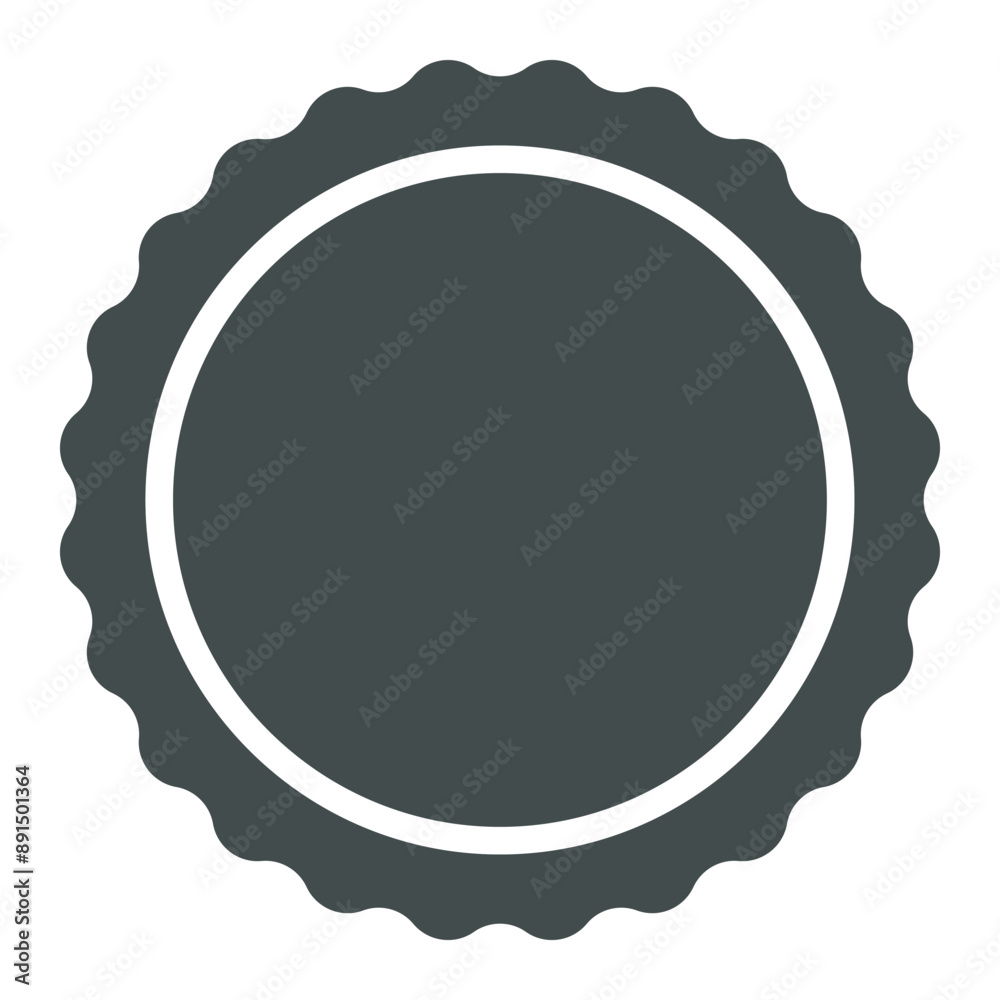 Circle seal stamp lace icon isolated on white background. Blank stamp icon. Circle seal stamp lace icon isolated on white background. Blank stamp icon.