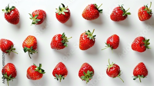 Background made from red ripe strawberry on the light background