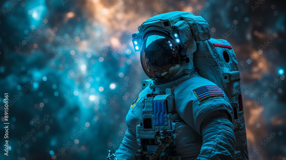 Naklejka premium Spacewalk outside the ISS
