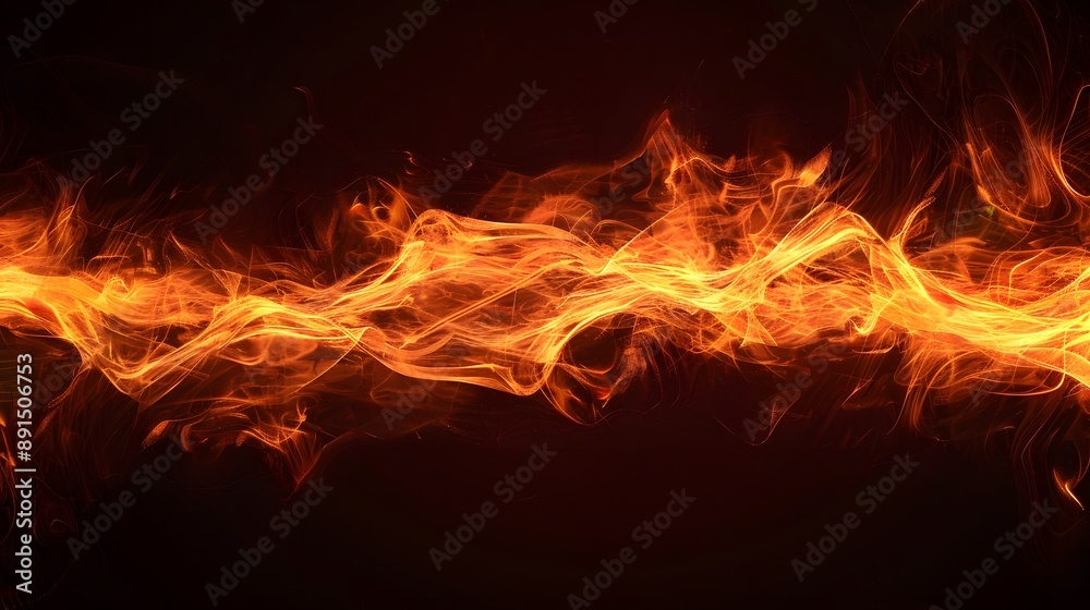 Fire burning on black background, flames and smoke in the air. Fire burning on black background, flames and smoke in the air.