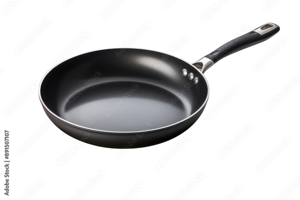 non-stick frying pan with a comfortable handle, isolated on a white background non-stick frying pan with a comfortable handle, isolated on a white background