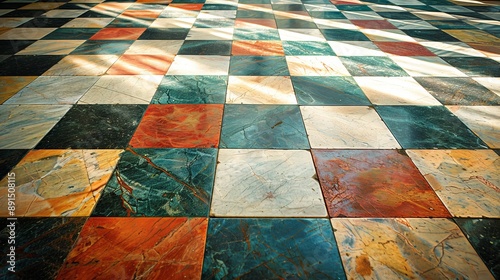 Checkerboard Marble Floor W...