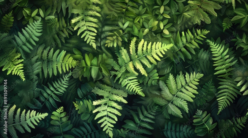 Whimsical fern leaves background natural Whimsical fern leaves background natural