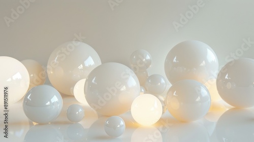 A large collection of white spheres, some of which are lit up