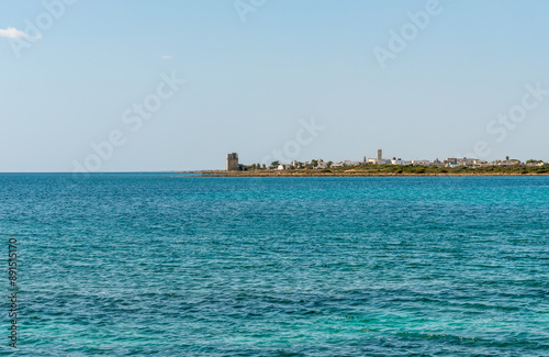 Landscape of Ionian sea from Punta prosciutto, province of Lecce, Puglia, Italy